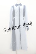 axes femme / レース切替配色シャツワンピース  ブルー I-26-01-22-043-AX-OP-SA-ZI