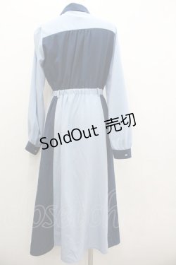 画像3: axes femme / レース切替配色シャツワンピース  ブルー I-26-01-22-043-AX-OP-SA-ZI
