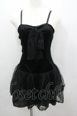 画像1: MARBLE / レースリボンベルベットキャミワンピース  黒 I-26-01-22-044-GO-OP-SA-ZI (1)