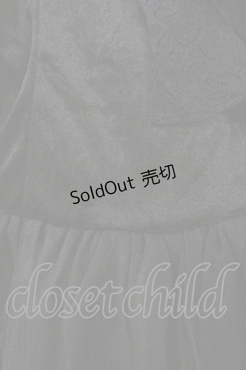 画像3: MARBLE / レースリボンベルベットキャミワンピース  黒 I-26-01-22-044-GO-OP-SA-ZI (3)