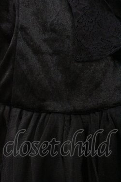 画像3: MARBLE / レースリボンベルベットキャミワンピース  黒 I-26-01-22-044-GO-OP-SA-ZI