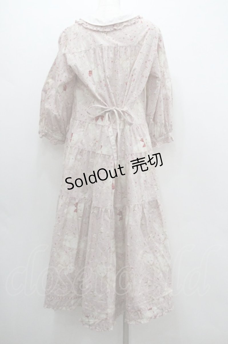 画像2: PINK HOUSE / バラ園うさぎミディワンピース  ピンク I-26-01-22-045-LO-OP-SA-ZI (2)