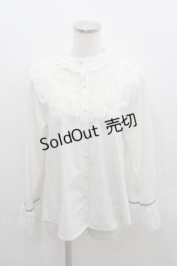 画像1: axes femme / 繊細袖レースとろみブラウス  アイボリー I-26-01-22-005-AX-BL-SA-ZI