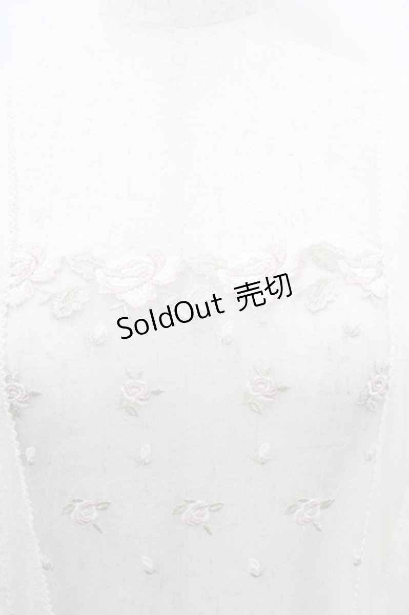 画像2: PINK HOUSE / ドットチュール+ローズレースエプロンドレス  生成り I-26-01-22-046-LO-OP-SA-ZI (2)