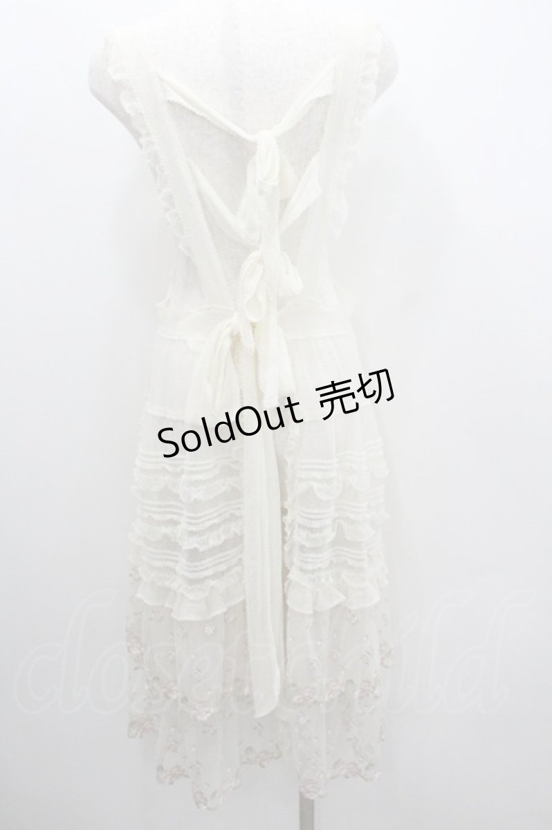 画像3: PINK HOUSE / ドットチュール+ローズレースエプロンドレス  生成り I-26-01-22-046-LO-OP-SA-ZI (3)