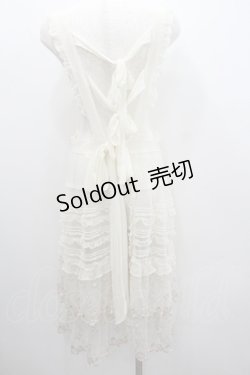 画像3: PINK HOUSE / ドットチュール+ローズレースエプロンドレス  生成り I-26-01-22-046-LO-OP-SA-ZI