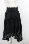axes femme / 総レース編み上げスカート  黒 I-26-01-22-051-AX-SK-SA-ZI