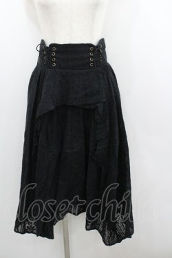 画像1: axes femme / 総レース編み上げスカート  黒 I-26-01-22-051-AX-SK-SA-ZI