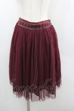 画像1: axes femme / チュール重ね柄スカート  ワイン I-26-01-22-053-AX-SK-SA-ZI
