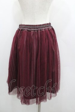 画像2: axes femme / チュール重ね柄スカート  ワイン I-26-01-22-053-AX-SK-SA-ZI
