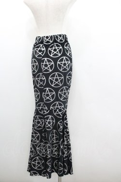 画像2: KILL STAR / 魔法陣ベルベットロングスカート  黒Ｘ白 I-26-01-22-056-SL-SK-SA-ZI