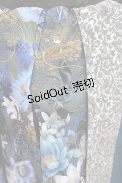 画像3: Qutie Frash / 和柄ハカマロングスカート  青Ｘシルバー I-26-01-22-057-QU-PA-SA-ZI