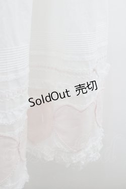 画像2: PINK HOUSE / ハートワッペンパッチワーク使いローンスカート  白Ｘピンク I-26-01-22-058-LO-SK-SA-ZI