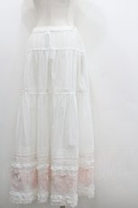 画像3: PINK HOUSE / ハートワッペンパッチワーク使いローンスカート  白Ｘピンク I-26-01-22-058-LO-SK-SA-ZI (3)