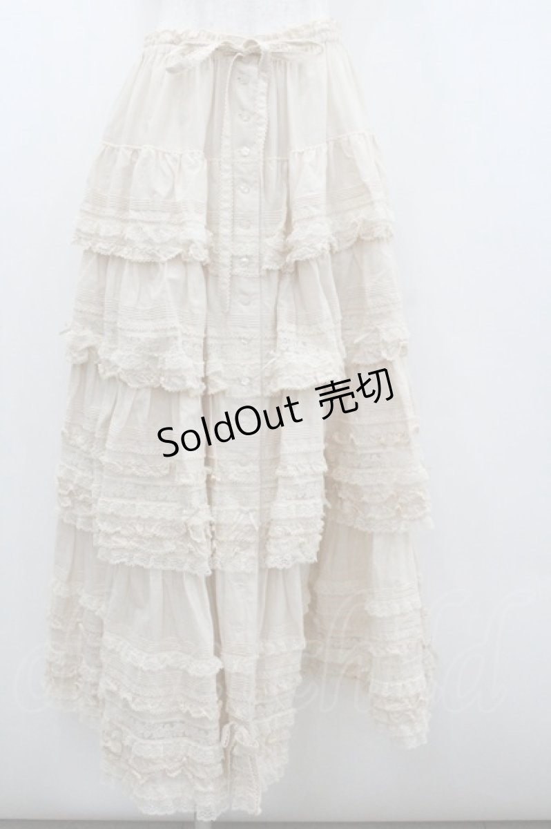 画像1: PINK HOUSE / レースフリル使いスカート  生成り I-26-01-22-061-LO-SK-SA-ZI (1)