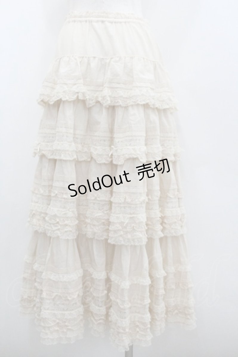 画像2: PINK HOUSE / レースフリル使いスカート  生成り I-26-01-22-061-LO-SK-SA-ZI (2)
