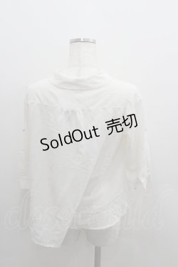 画像3: axes femme / 刺繍入り七分袖シャツ  白 I-26-01-22-006-AX-BL-SA-ZI