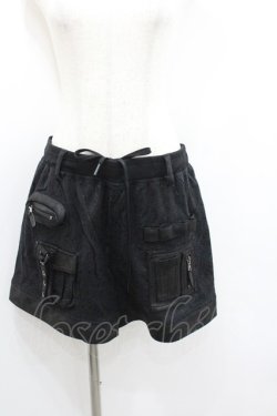 画像1: Qutie Frash / ミリタリーショートパンツ L 黒 I-26-01-22-063-QU-PA-SA-ZI