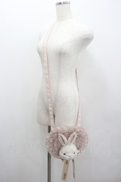 画像2: PINK HOUSE / うさぎ顔ぐるみ付きサークルフリルポシェット  ピンク I-26-01-22-073-LO-BG-SA-ZI