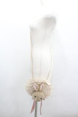 画像2: PINK HOUSE / うさぎ顔ぐるみ付きサークルフリルポシェット  生成り I-26-01-22-074-LO-BG-SA-ZI