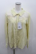 axes femme / 刺繍デザインシャツブラウス M イエロー I-26-01-22-008-AX-BL-SA-ZI