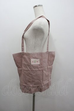 画像1: PINK HOUSE / ギンガムチェックロゴワッペントートバッグ  ピンクＸ白 I-26-01-22-080-LO-BG-SA-ZI