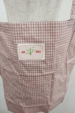 画像2: PINK HOUSE / ギンガムチェックロゴワッペントートバッグ  ピンクＸ白 I-26-01-22-080-LO-BG-SA-ZI