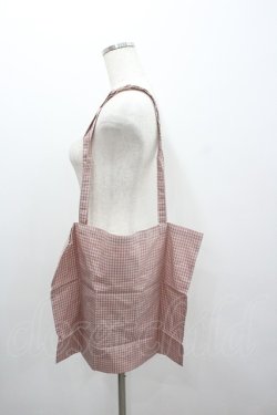 画像3: PINK HOUSE / ギンガムチェックロゴワッペントートバッグ  ピンクＸ白 I-26-01-22-080-LO-BG-SA-ZI