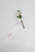 PINK HOUSE / フラワーモチーフミニコサージュ  白Ｘ緑 I-26-01-22-116-LO-AC-SA-ZI