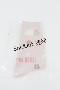 画像1: PINK HOUSE / 幸見うさぎ柄ソックス   I-26-01-22-119-LO-ZA-SA-ZI