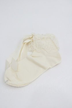 画像1: BABY,THE STARS SHINE BRIGHT / チュールレースクルー丈ソックス  生成り I-26-01-22-122-BA-ZA-SA-ZI
