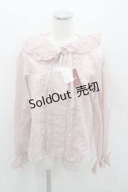 画像1: PINK HOUSE / うさぎの耳フード付きローンブラウス  ピンク I-26-01-22-012-LO-BL-SA-ZI