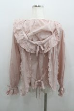 画像2: PINK HOUSE / うさぎの耳フード付きローンブラウス  ピンク I-26-01-22-012-LO-BL-SA-ZI (2)