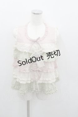 画像1: PINK HOUSE / 配色フリルブラウス  ピンクＸハッカ I-26-01-22-013-LO-BL-SA-ZI