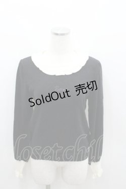 画像1: axes femme POETIQUE / バイカラーフリルニット  黒Ｘ白 I-26-01-22-018-AX-TO-SA-ZI