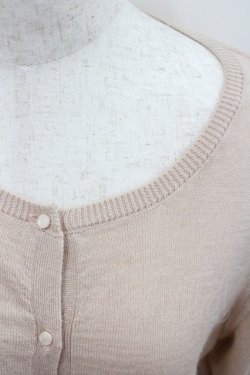 画像2: Franche Lippee / 裾レースパール切替ニットカーディガン  ピンクＸ白 I-26-01-22-019-LO-TO-SA-ZI