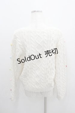 画像3: PINK HOUSE / カラフルポップル付きニットカーディガン  アイボリー I-26-01-22-024-LO-TO-SA-ZI