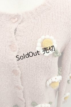 画像2: PINK HOUSE / マーガレットモチーフ使いニットカーディガン  ピンク I-26-01-22-025-LO-TO-SA-ZI