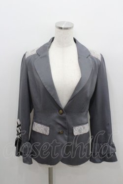 画像1: axes femme / 袖レースアップジャケット M グレー I-26-01-22-027-AX-JA-SA-ZI