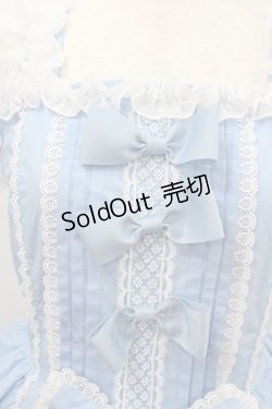 画像2: AND ROMEO / リボンレース豪華ジャンパースカート  サックスＸ白 I-26-01-22-031-LO-OP-SA-ZI