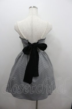 画像4: Ank Rouge / パール紐&ギンガムチェックワンピース  黒Ｘ白 I-26-01-22-032-CA-OP-SA-ZI