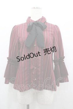 画像1: axes femme POETIQUE / 袖プリーツフリル使いブラウス  ボルドー I-26-01-24-001-AX-BL-SA-ZI