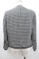 画像2: INGEBORG / ギンガムチェックリボンジャケット  黒Ｘ白 I-26-01-24-036-LO-JA-SA-ZI (2)
