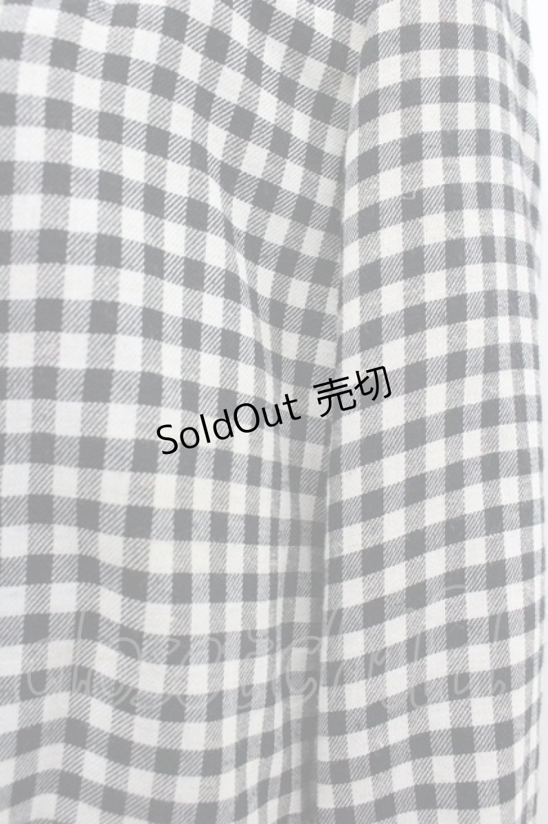 画像3: INGEBORG / ギンガムチェックリボンジャケット  黒Ｘ白 I-26-01-24-036-LO-JA-SA-ZI (3)