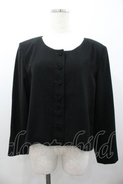 画像1: KANEKO ISAO / ノーカラーシンプルジャケット  ブラック I-26-01-24-041-EL-JA-SA-ZI