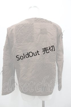 画像2: WONDERFUL WORLD / ピコフリル&ピンタックモチーフパッチワークジャケット  ブラウン I-26-01-24-042-LO-JA-SA-ZI