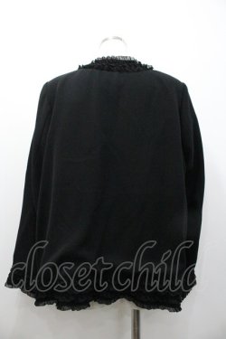 画像2: KANEKO ISAO / ピコフリルボレロジャケット  ブラック I-26-01-24-043-EL-JA-SA-ZI