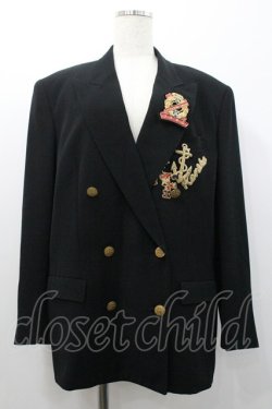 画像1: KANEKO ISAO / ワッペン付きジャケット  ブラック I-26-01-24-044-EL-JA-SA-ZI