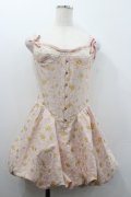LACEMADE / フラワーコルセットワンピース  ピンク I-26-01-24-048-EL-OP-AS-ZI