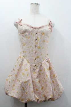 画像1: LACEMADE / フラワーコルセットワンピース  ピンク I-26-01-24-048-EL-OP-AS-ZI
